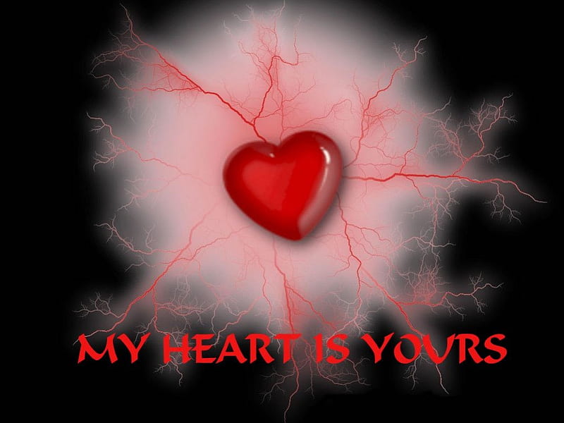 MY HEART IS YOURS FOREVER, yours, love, veins, heart, siempre, HD wallpaper