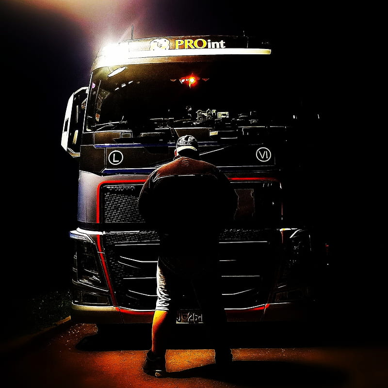 Volvo truck, night, pro, respect, HD phone wallpaper