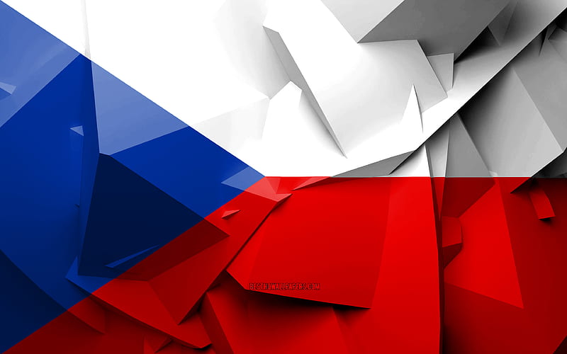 Flag of Czech Republic, geometric art, European countries, Czech flag, creative, Czech Republic, Europe, Czech Republic 3D flag, national symbols, HD wallpaper
