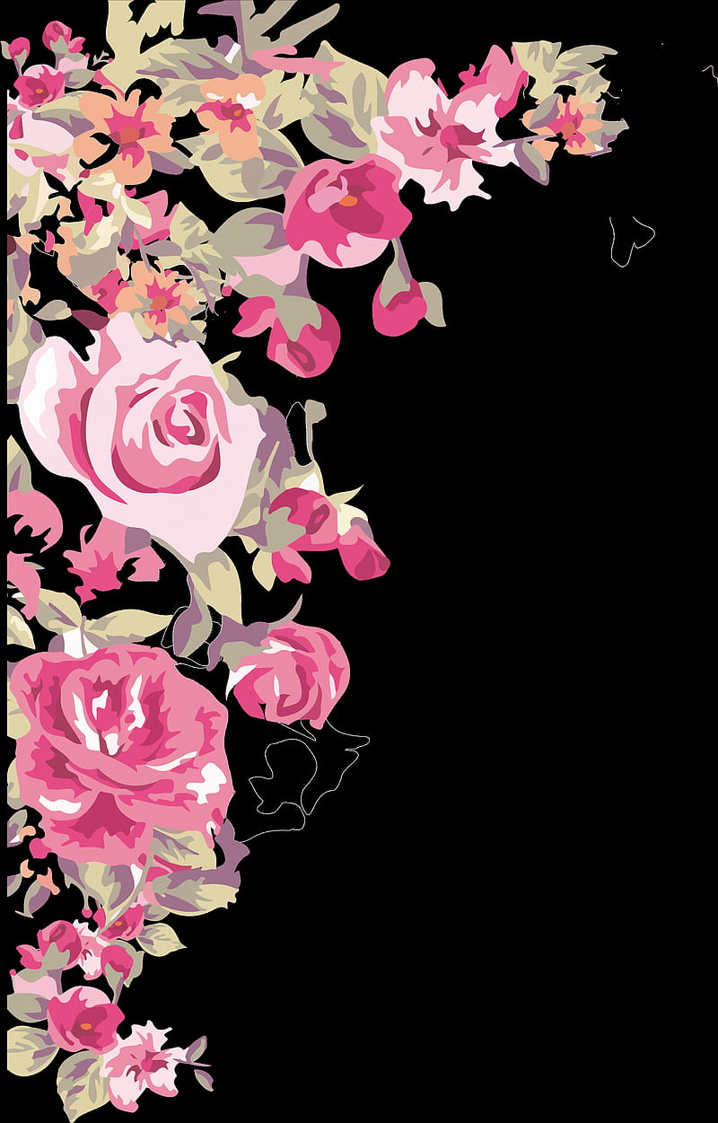 Flower Painted Transprent - Border Design Corner Flower PNG with