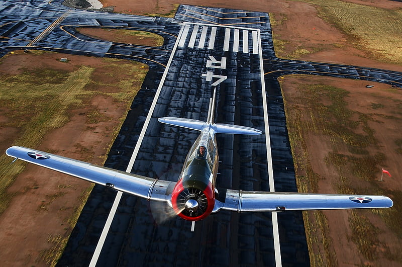T-6 Texan, plane, wwii, texan, t6, north american, HD wallpaper