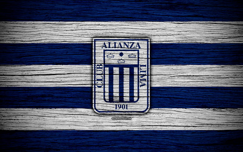 Alianza Lima FC Peruvian Primera Division, soccer, football, Peru, Alianza Lima, football club, wooden texture, FC Alianza Lima, HD wallpaper