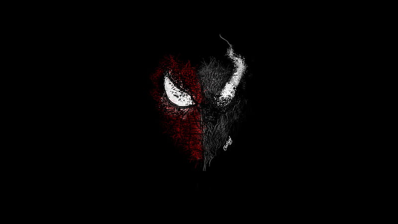 Spiderman Venom Digital Artwork, spiderman, venom, superheroes, artist, artwork, digital-art, HD wallpaper