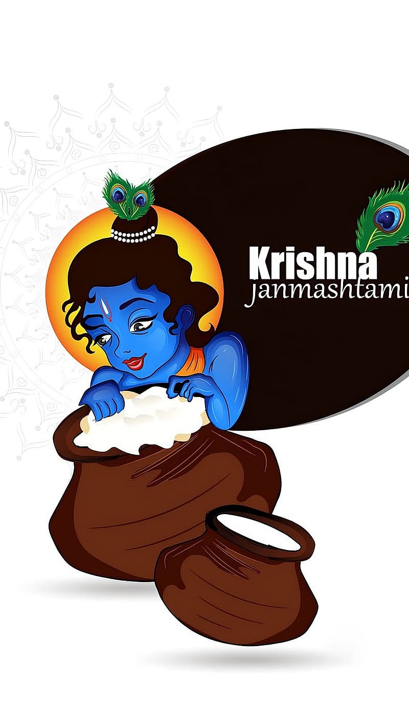 Cute Krishna, krishna janmashtami, krishna, janmashtami, lord, god, HD phone wallpaper