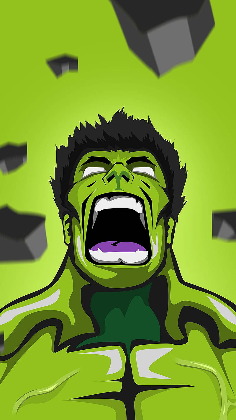 Hulk, carton, green, HD phone wallpaper | Peakpx
