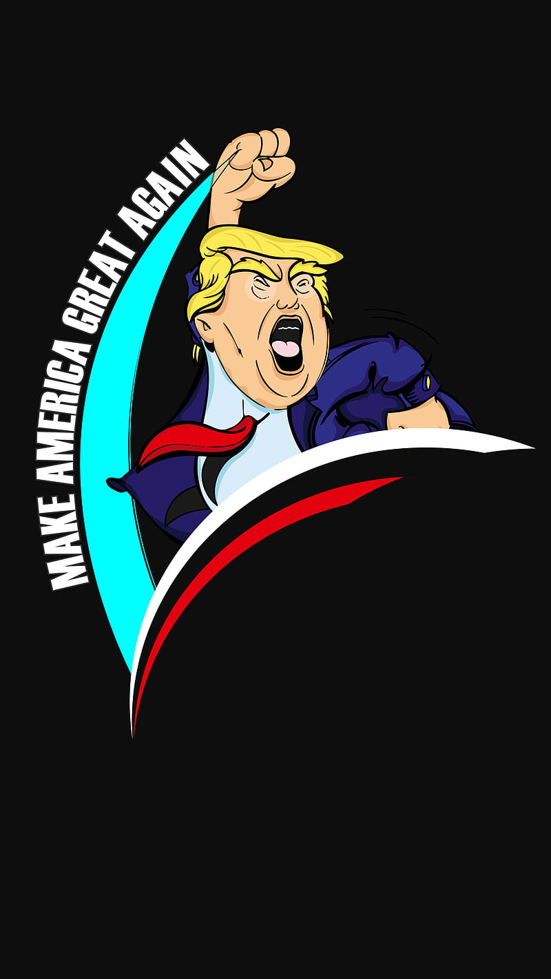 Trump , DimDom, Donald Trump, american president, cartoon, cheerful, cool, drawing, fun, great, HD phone wallpaper