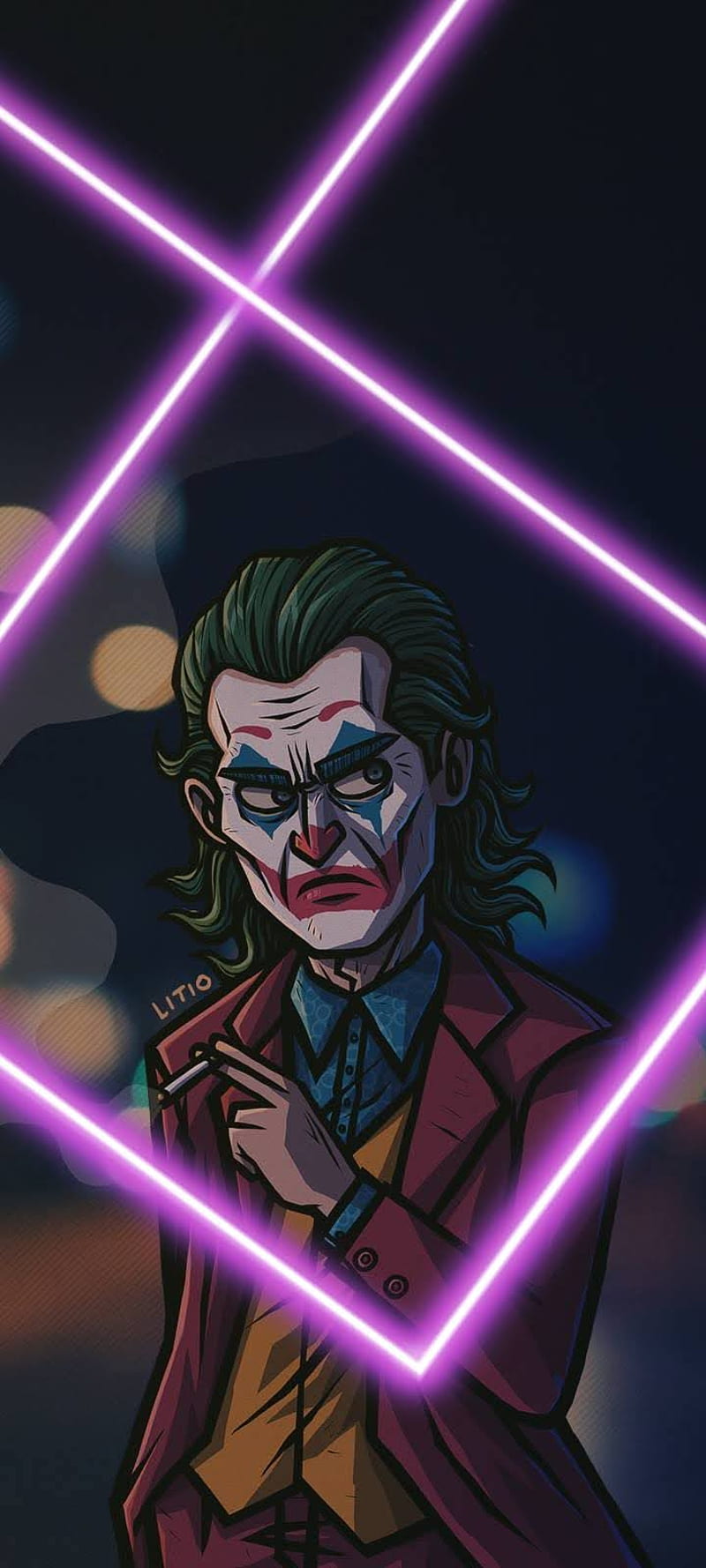 Joker , joker, neon, HD phone wallpaper