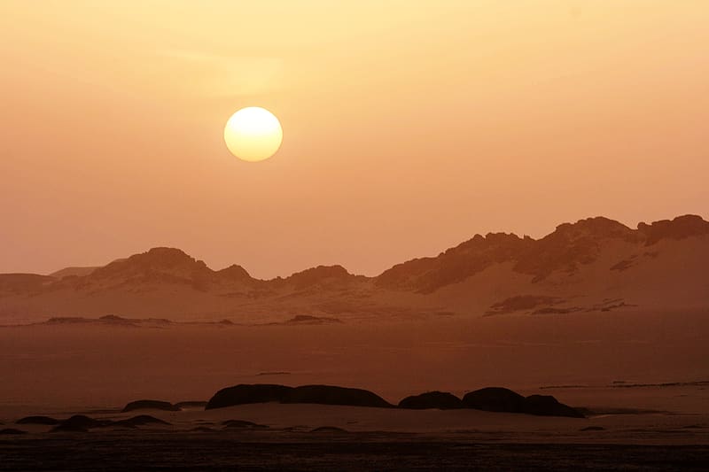Sunset, Sand, Desert, , National Park, Dune, Sahara, Africa, Algeria, Tassili N'ajjer, Tadrart, HD wallpaper