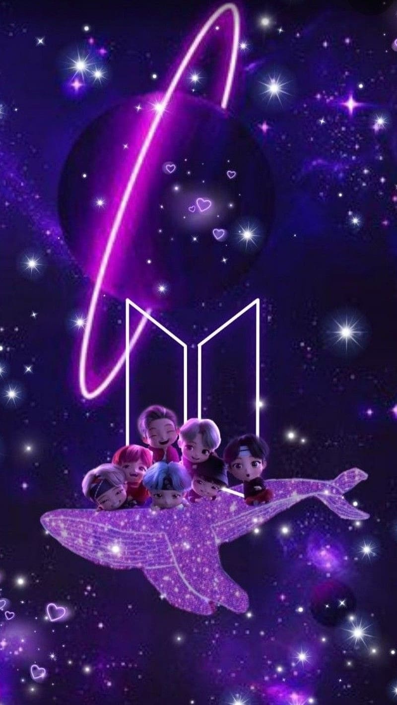 BTS Galaxy Logo Wallpapers  Wallpaper Cave