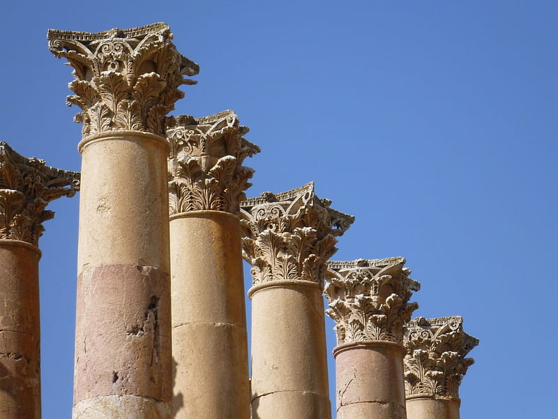 Columns, stones, ruins, ruin, old, column, HD wallpaper