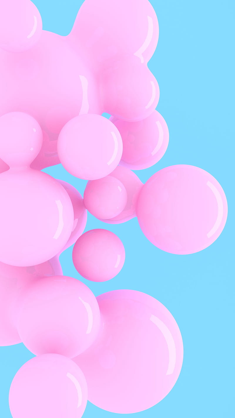 BubbleGum 3d 3d design blue bubbles gum pastel color pink render  sweet HD phone wallpaper  Peakpx