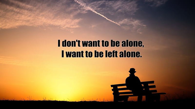 I Don't Want To Be Alone, I Want To Be Left Alone Alone, HD wallpaper ...