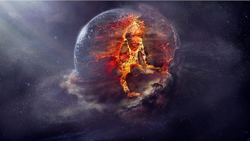 Planet Fire Destruction, HD wallpaper