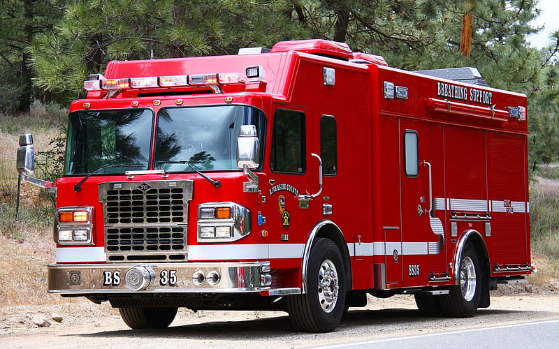 American Fire Truck, USA, Special Trucks, Fire Protection, Red Truck, HD wallpaper