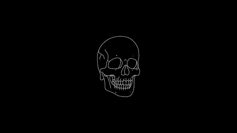 Skull Light Minimal , skull, minimalism, minimalist, dark, black, HD wallpaper