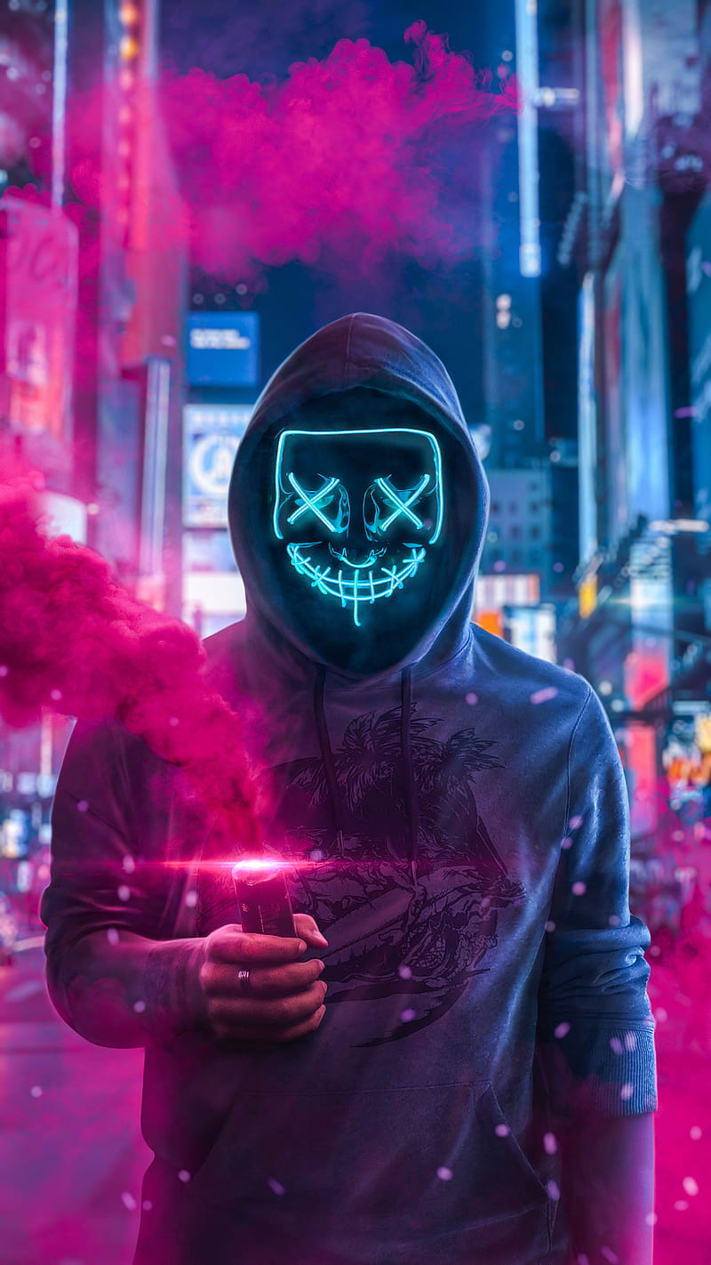 Mask Guy With Smoke Bomb In Hand iPhone 7, 6s, 6 Plus, Pixel xl, One Plus  3, HD phone wallpaper | Peakpx