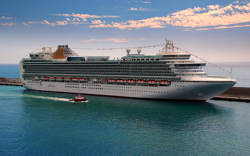MV Ventura, cruise ship, pier, port, R, HD wallpaper