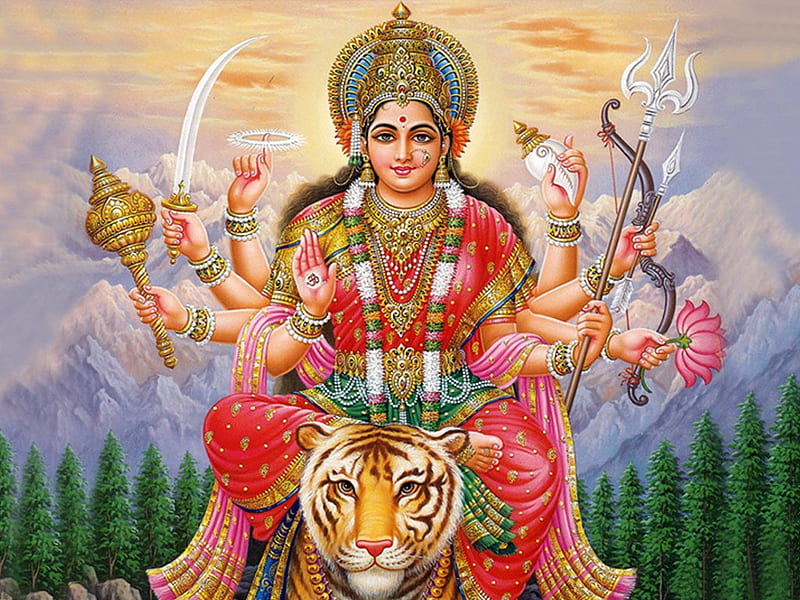 Goddess Durga Cartoon, HD wallpaper | Peakpx