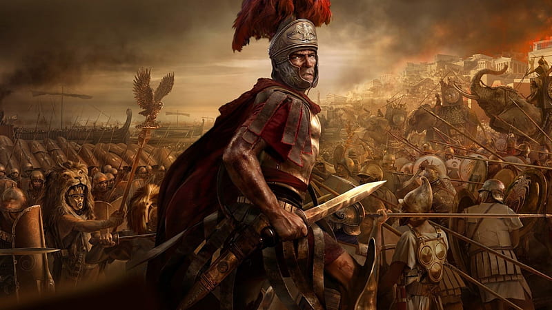 Leading The Roman Army, fantasy, swords, armies, romans, leader, HD wallpaper