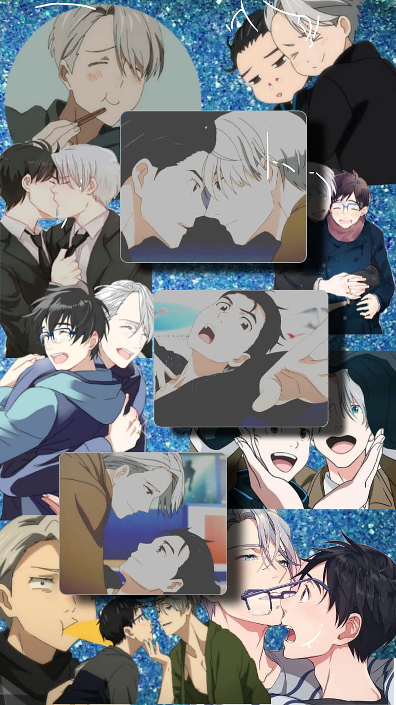 Yuri On Ice, beijo, casal, gelo, HD phone wallpaper