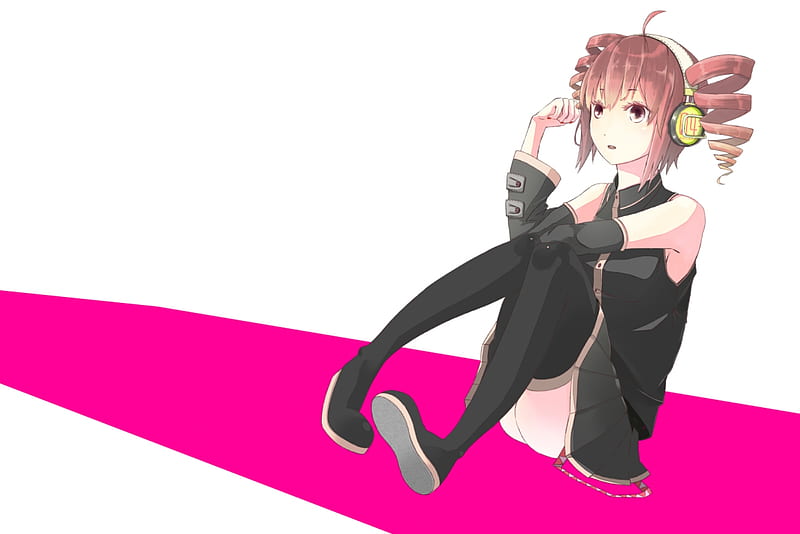 Kasane Teto, pretty, cg, teto, nice, anime, beauty, anime girl, vocaloids, art, kasane, pigtails, beauitful, twintail, skirt, black, singer, sexy, cute, headset, cool, digital, awesome, white, idol, red eyes, red, artistic, headphones, tie, thighhighs, program, hot, pink, vocaloid, outfit, music, diva, red hair, microphone, leggings, song, girl, stockings, uniform, virtual, HD wallpaper