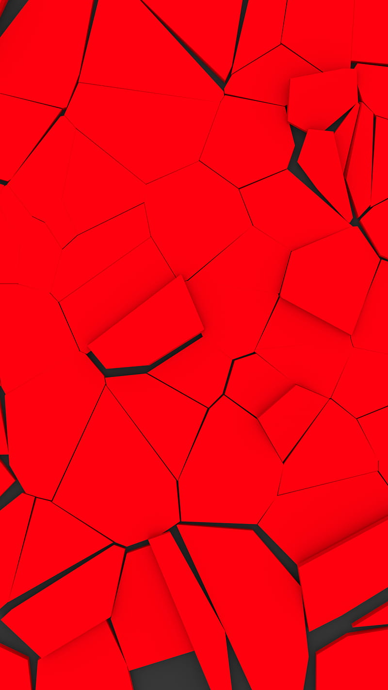 Cracked, 3d, abstract, blender, cool, crack, red, HD phone wallpaper