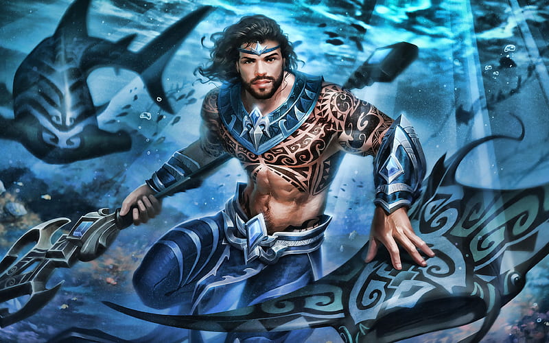 Poseidon Smite God, 2019 games, Smite, MOBA, Smite characters, Poseidon Smite, HD wallpaper