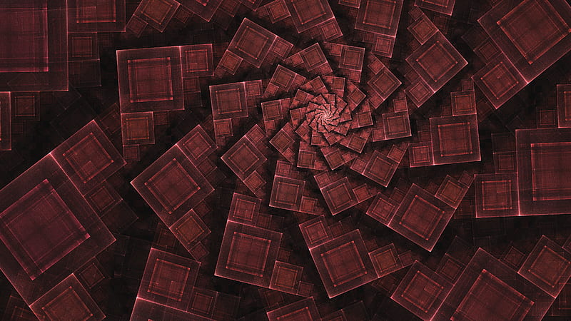 spiral, squares, shapes, layers, abstraction, brown, HD wallpaper