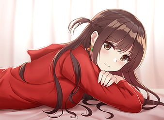 Anime girl with brown hair