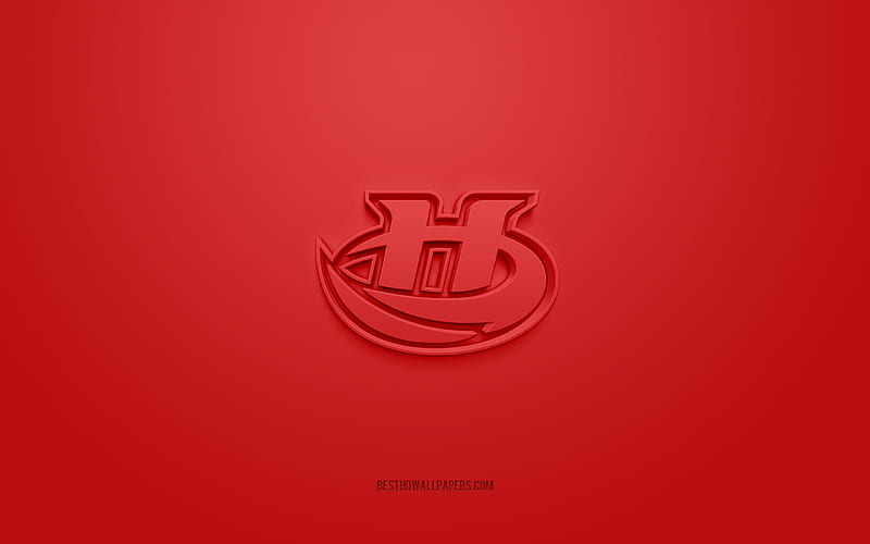 Lethbridge Hurricanes, creative 3D logo, red background, 3d emblem, Canadian hockey team club, WHL, Lethbridge, Canada, 3d art, hockey, Lethbridge Hurricanes 3d logo, HD wallpaper