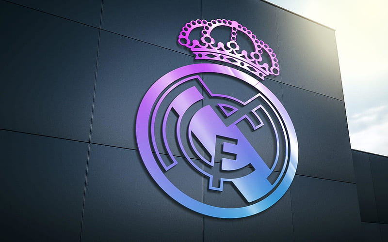 Real Madrid FC, logo, soccer, 3D art, La Liga, spanish football club, Real Madrid CF, HD wallpaper