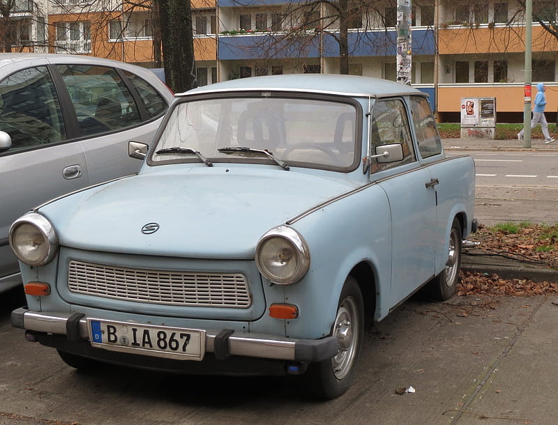 Trabant, oldtimer, carros, Germany, blue, HD wallpaper
