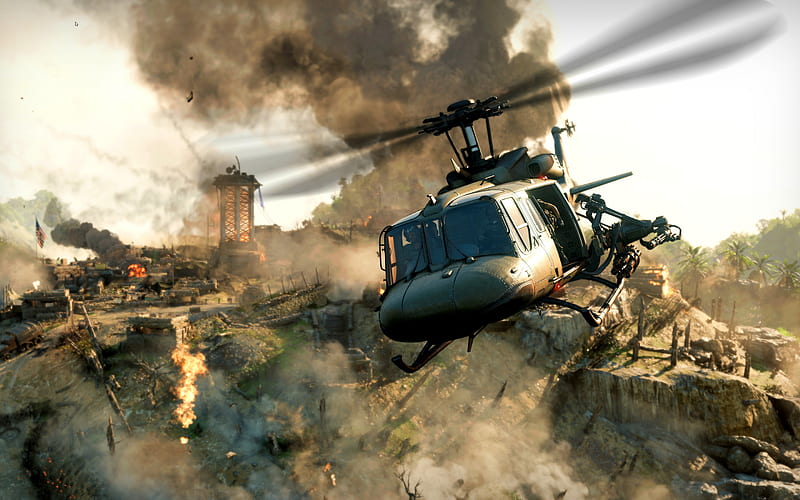 Call of Duty, Black Ops Cold War, Bell UH-1 Iroquois, poster, promotional material, military helicopters, HD wallpaper