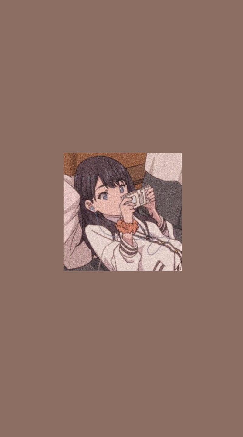 Anime, aesthetic, music, brown, HD phone wallpaper | Peakpx