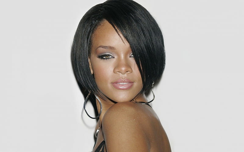 Rihanna, maquillaje, peinado, rosado, earing, Fondo de pantalla HD | Peakpx