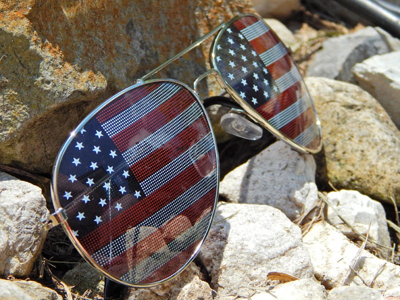 American Flag Aviator Sunglasses, sunglasses, rocks, eyewear, american flag, aviator, HD wallpaper