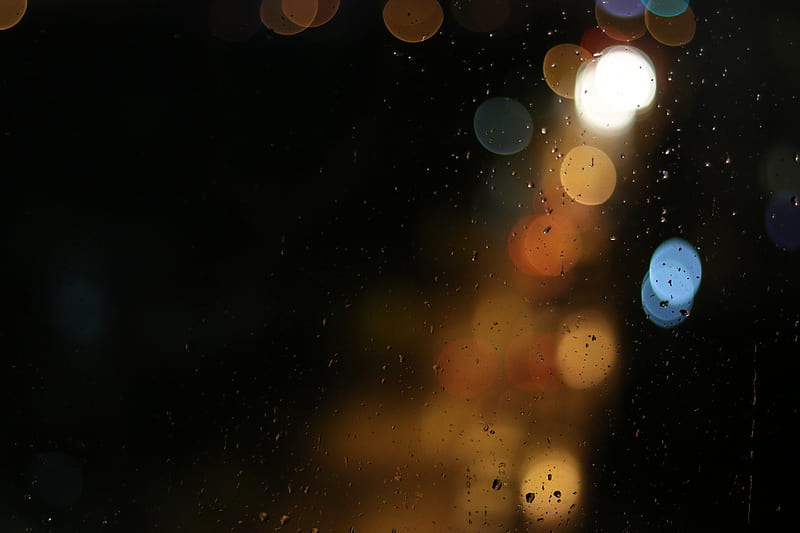 City Lights, background, black, blur, bokeh, gece, light, night, urban, HD wallpaper