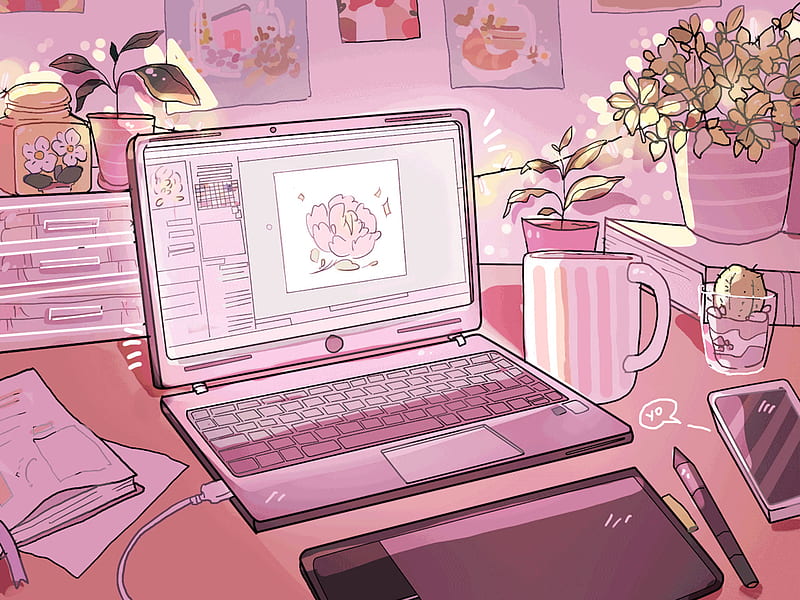 Pink Anime Aesthetic Laptop, Kawaii Aesthetic, HD wallpaper | Peakpx