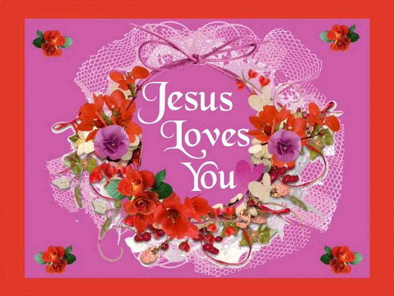 Jesus Loves You, Circle, Flowers, Loves, Jesus, HD wallpaper