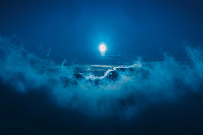 Moon Night Landscape Clouds , moon, landscape, clouds, nature, HD wallpaper
