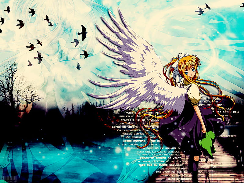 everything that i want to forget, dinosouar, wings, angel, air, misuzu, HD wallpaper
