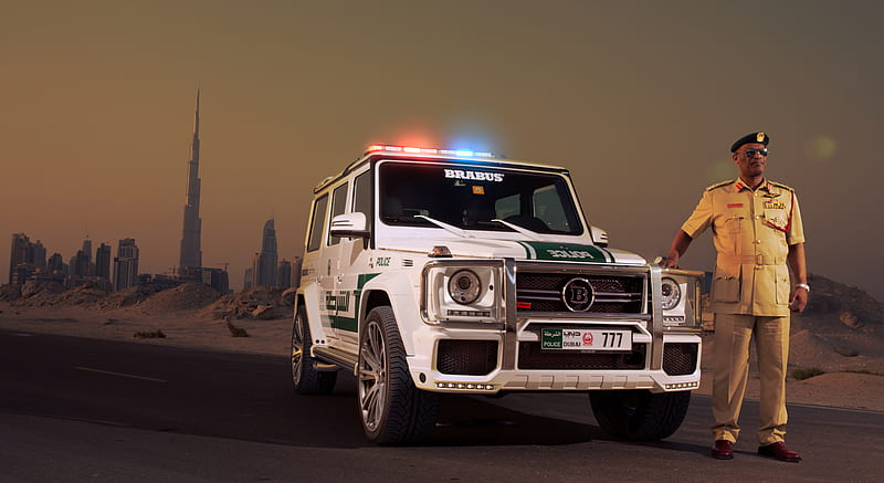 2013 BRABUS B63S-700 Widestar (based on Mercedes G63 AMG) Dubai Police - Front , car, HD wallpaper