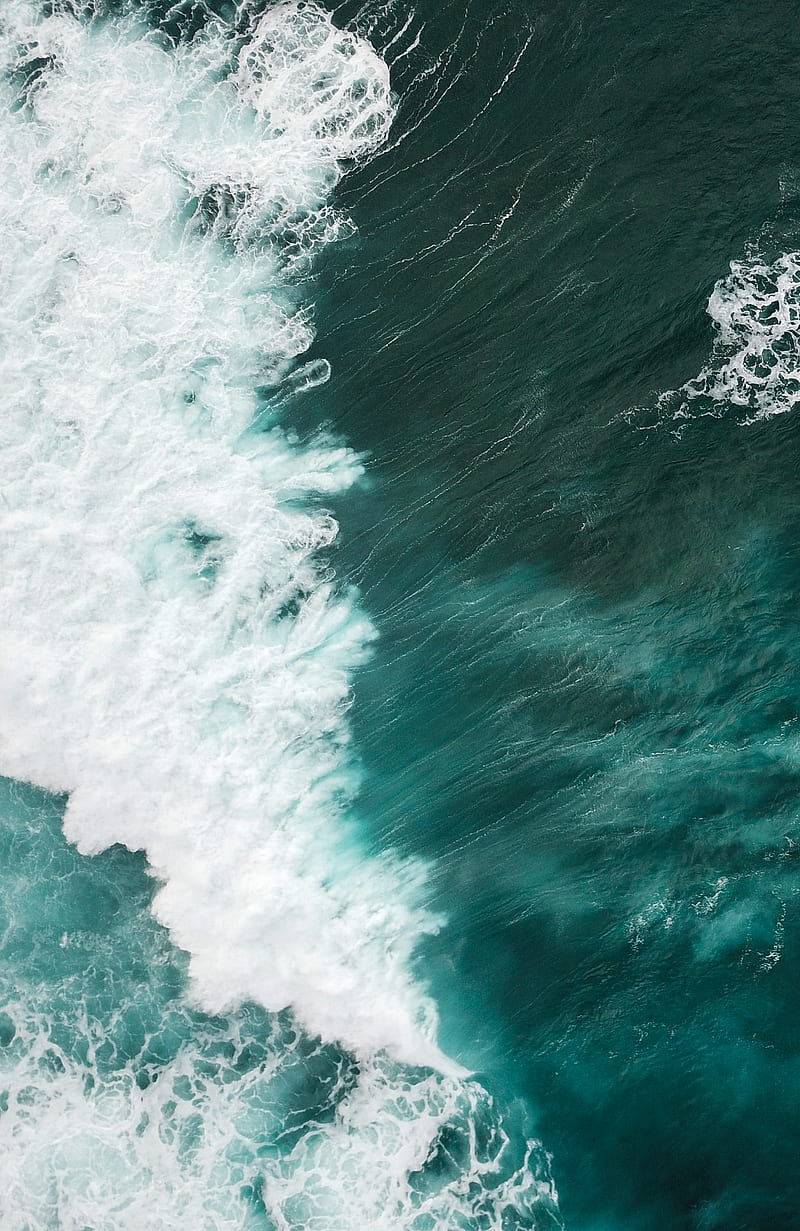 aerial shot of water waves, HD phone wallpaper