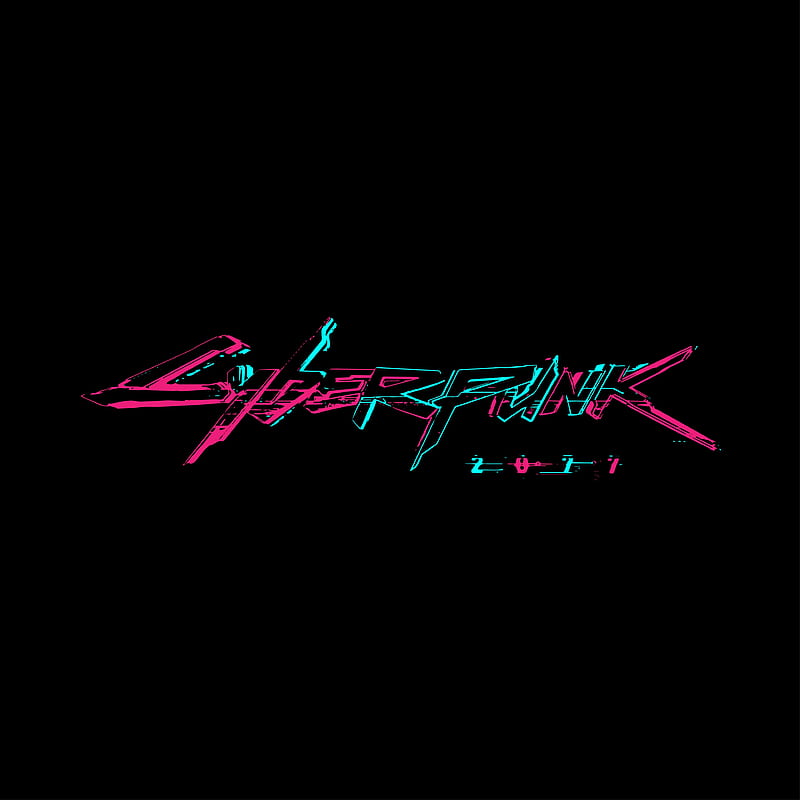 cyberpunk 2077, neon logo, digital art, Games, HD phone wallpaper