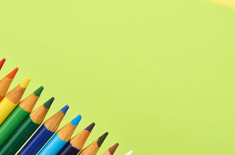 pencil, colorful, green, background, HD wallpaper