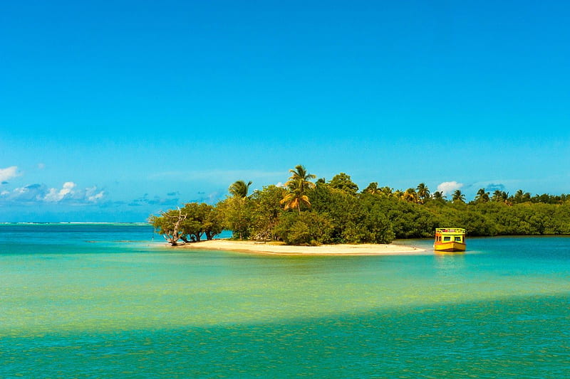 Bon Accord lagoon, Tobago., Blue waters, sea, Headland, Lagoon, HD wallpaper