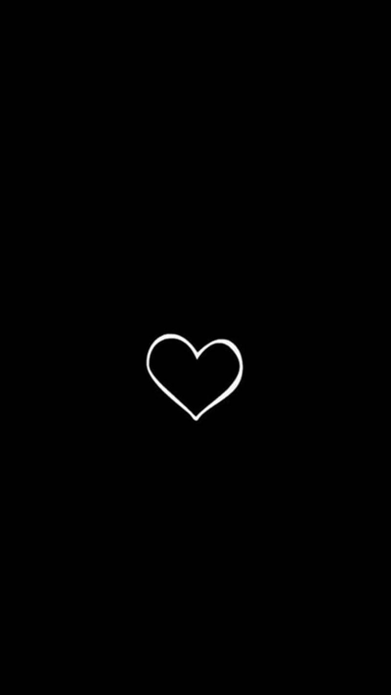 love heart with black background