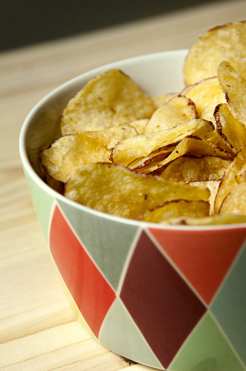 potato chips in bowl, HD phone wallpaper