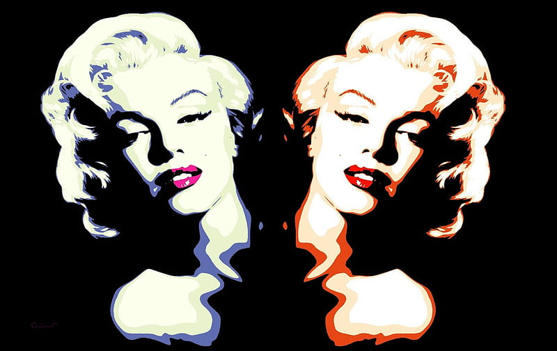 Marilyn Monroe, colorful, by cehenot, smile, abstract, woman, cehenot,  girl, HD wallpaper