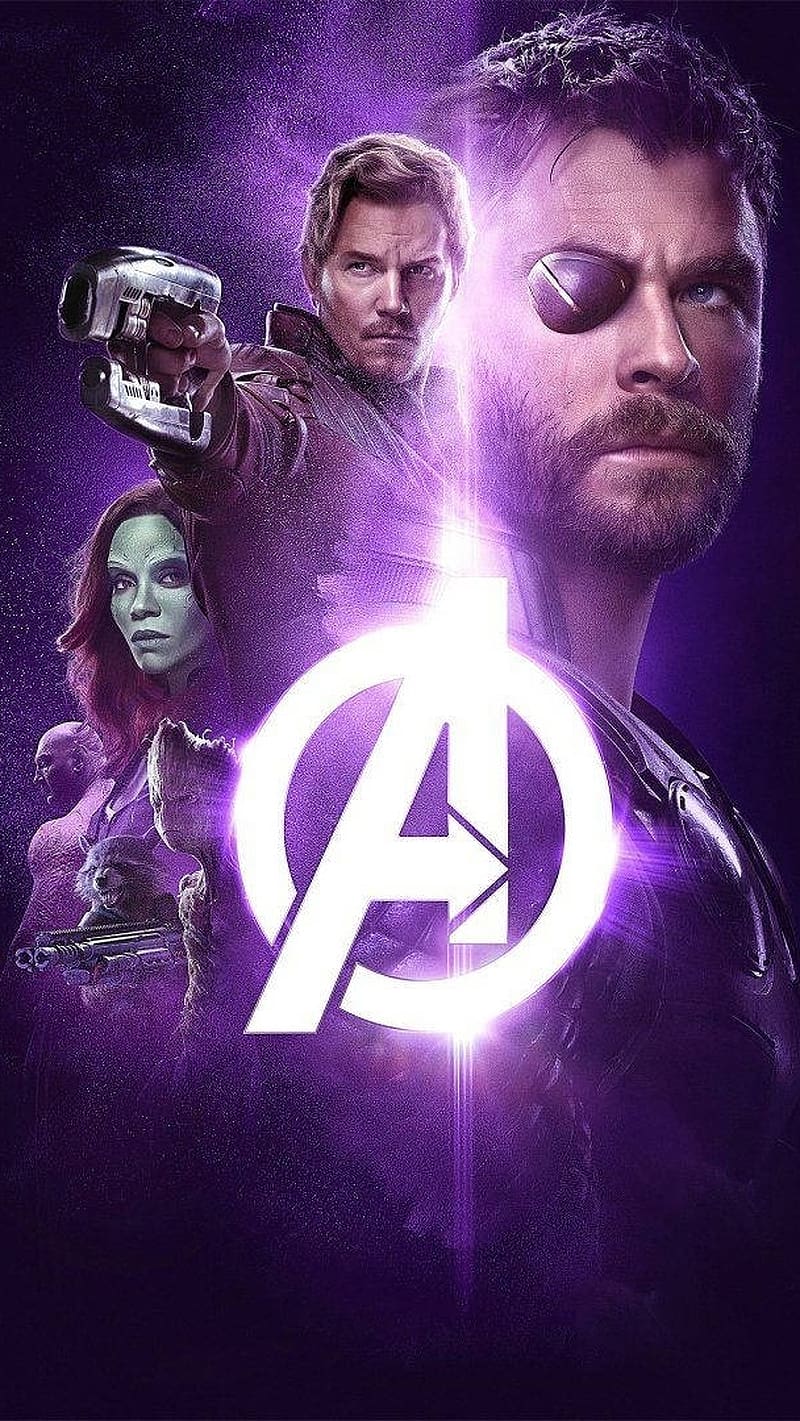 Marvel Avengers, Purple Logo, thor, HD phone wallpaper